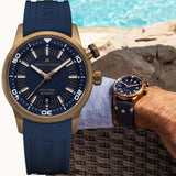 Maurice Lacroix Pontos Divers Limited Edition Blue Dial Blue Leather Strap Watch For Men - PT6248-BRZ0B-430-4 Authentic Buy Shop Now