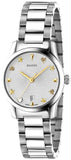 Gucci G Timeless White Dial Silver Steel Strap Watch For Women - YA126572A Authentic Buy Shop Now