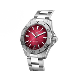 Tag Heuer Aquaracer Professional 200 Automatic Red Dial Silver Steel Strap Watch for Men - WBP2114.BA0627 Authentic Buy Shop Now