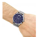 Tommy Hilfiger Kane Blue Dial Silver Steel Strap Watch for Men - 1710401 Authentic Buy Shop Now