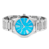 Michael Kors Hartman Quartz Blue Dial Silver Steel Strap Watch For Women - MK3519 Authentic Buy Shop Now