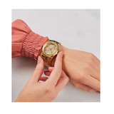 Guess Limelight Quartz Gold Dial Gold Leather Strap Watch For Women - W0775L13 Authentic Buy Shop Now