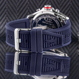 Lacoste Tiebreaker Chronograph Blue Dial Blue Silicon Strap Watch for Men - 2011154 Authentic Buy Shop Now