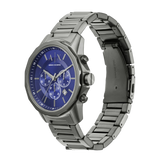 Armani Exchange Banks Chronograph Blue Dial Grey Steel Strap Watch For Men - AX1731 Authentic Buy Shop Now
