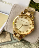 Michael Kors Norie Gold Dial Gold Steel Strap Watch for Women - MK3560 Authentic Buy Shop Now