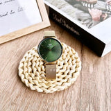 Daniel Wellington Petite Emerald Green Dial Gold Mesh Strap Watch For Women - DW00100481 Authentic Buy Shop Now