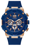 Guess Navigator Chronograph Blue Dial Blue Rubber Strap Watch for Men - GW0264G4 Authentic Buy Shop Now