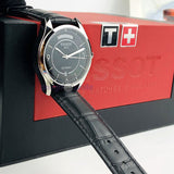 Tissot T One Automatic Black Dial Black Leather Strap Watch For Men - T038.430.16.057.00 Authentic Buy Shop Now