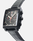 Tag Heuer Monaco Automatic Chronograph Black Dial Black Leather Strap Watch for Men - CBL2180.FC6497 Authentic Buy Shop Now