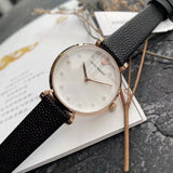Emporio Armani Gianni T-Bar White Dial Black Leather Strap Watch for Women - AR11270 Authentic Buy Shop Now