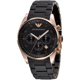 Emporio Armani Sportivo Black Dial Black Steel Strap Watch For Men - AR5905 Authentic Buy Shop Now