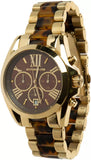Michael Kors Bradshaw Chronograph Brown Dial Two Tone Steel Strap Watch For Women - MK5696 Authentic Buy Shop Now