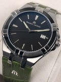 Maurice Lacroix Aikon Quartz Black Dial Green Crocodile Leather Strap Watch for Men - AI1008-PVB21-330-1 Authentic Buy Shop Now