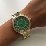 Michael Kors Kerry Green Dial Gold Steel Strap Watch for Women - MK3409 Authentic Buy Shop Now