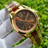 Michael Kors Bradshaw Chronograph Burgundy Dial Two Tone Steel Strap For Women - MK6269 Authentic Buy Shop Now
