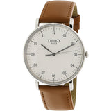 Tissot T Classic Everytime Large White Dial Brown Leather Strap Watch For Men - T109.610.16.037.00 Authentic Buy Shop Now