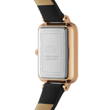 Daniel Wellington Quadro Sheffield Black Dial Black Leather Strap Watch For Women - DW00100435 Authentic Buy Shop Now