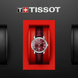 Tissot Carson Premium Lady Maroon Dial Maroon Leather Strap Watch For Women - T122.210.16.373.00 Authentic Buy Shop Now