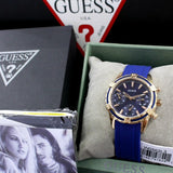 Guess Analog Quartz Blue Dial Blue Rubber Strap Watch For Women - W0562L3 Authentic Buy Shop Now