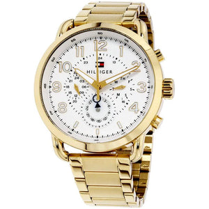Tommy Hilfiger Quartz White Dial Gold Steel Strap Watch for Men - 1791455 Authentic Buy Shop Now