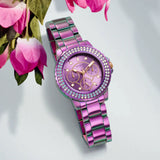Guess Crown Jewel Diamonds Purple Dial Purple Steel Strap Watch for Women - GW0410L4 Authentic Buy Shop Now