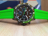 Fossil Bannon Chronograph Grey Dial Green Silicone Strap Watch for Men - BQ2501 Authentic Buy Shop Now