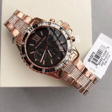 Michael Kors Everest Chronograph Black Dial Rose Gold Steel Strap Watch For Women - MK5875 Authentic Buy Shop Now