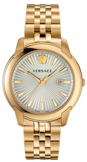 Versace V-Urban Quartz White Dial Gold Steel Strap Watch For Men - VELQ00719 Authentic Buy Shop Now