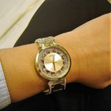 Guess Crystal Clear Analog Gold Dial Gold Steel Strap Watch for Women - GW0470L2 Authentic Buy Shop Now