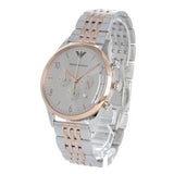 Emporio Armani Beta Chronograph Grey Dial Two Tone Steel Strap Watch For Men - AR1864 Authentic Buy Shop Now