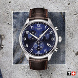 Tissot Chrono XL Classic Blue Dial Brown Leather Strap Watch For Men - T116.617.16.047.00 Authentic Buy Shop Now
