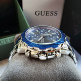 Guess Octane Chronograph Blue Dial Two Tone Steel Strap Watch for Men - W1046G2 Authentic Buy Shop Now
