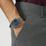 Emporio Armani Luigi Chronograph Blue Dial Silver Steel Strap Watch For Men - AR11132 Authentic Buy Shop Now