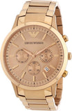 Emporio Armani Valente Chronograph Rose Gold Dial Rose Gold Steel Strap Watch For Men - AR0365 Authentic Buy Shop Now