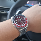 Seiko 5 Sports Thong Sia Limited Edition Red Dial Silver Steel Strap Watch For Men - SSK031K1 Authentic Buy Shop Now