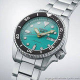 Seiko 5 Sports SKX Midi Automatic Teal Dial Silver Steel Strap Watch For Men - SRPK33K1 Authentic Buy Shop Now