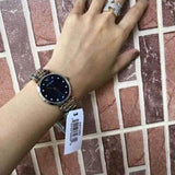 Emporio Armani Gianni T Bar Crystal Blue Dial Two Tone Steel Strap Watch For Women - AR11092 Authentic Buy Shop Now