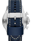 Fossil Nate Chronograph White Dial Blue Leather Strap Watch for Men - JR1480 Authentic Buy Shop Now