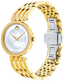 Movado Esperanza 28mm Mother of Pearl Dial Gold Steel Strap Watch For Women - 0607054 Authentic Buy Shop Now