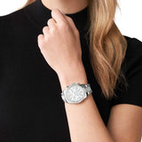 Michael Kors Lexington Chronograph White Dial Silver Steel Strap Watch For Women - MK7243 Authentic Buy Shop Now