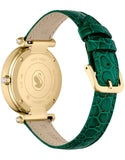 Swarovski Crystalline Wonder Silver Dial Green Leather Strap Watch for Women - 5656893