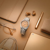 Citizen Tsuyosa Automatic Salmon Orange Dial Silver Steel Strap Watch For Men - NJ0159-86Z Authentic Buy Shop Now