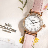 Coach Madison White Dial Pink Leather Strap Watch for Women - 14503395 Authentic Buy Shop Now