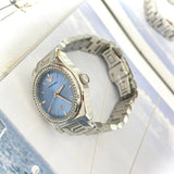 Emporio Armani Federica Three-Hand Date Blue Dial Silver Steel Strap Watch For Women - AR11593 Authentic Buy Shop Now