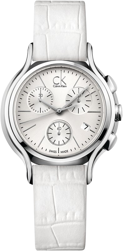 Calvin Klein Skirt White Dial White Leather Strap Watch for Women - K2U291L6 Authentic Buy Shop Now