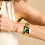 Fossil Raquel Three Hand Date Green Dial Gold Steel Strap Watch For Women - ES5341 Authentic Buy Shop Now