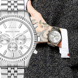 Michael Kors Lexington Silver Dial Silver Steel Strap Watch for Men - MK8405 Authentic Buy Shop Now
