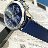Tommy Hilfiger Lars Chronograph Blue Dial Blue Leather Strap Watch For Men - 1792063 Authentic Buy Shop Now
