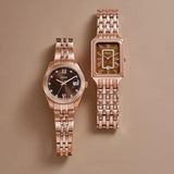 Fossil Raquel Three Hand Date Brown Dial Rose Gold Steel Strap Watch For Women - ES5323