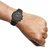 Emporio Armani Renato Chronograph Quartz Blue Dial Blue Leather Strap Watch For Men - AR2481 Authentic Buy Shop Now